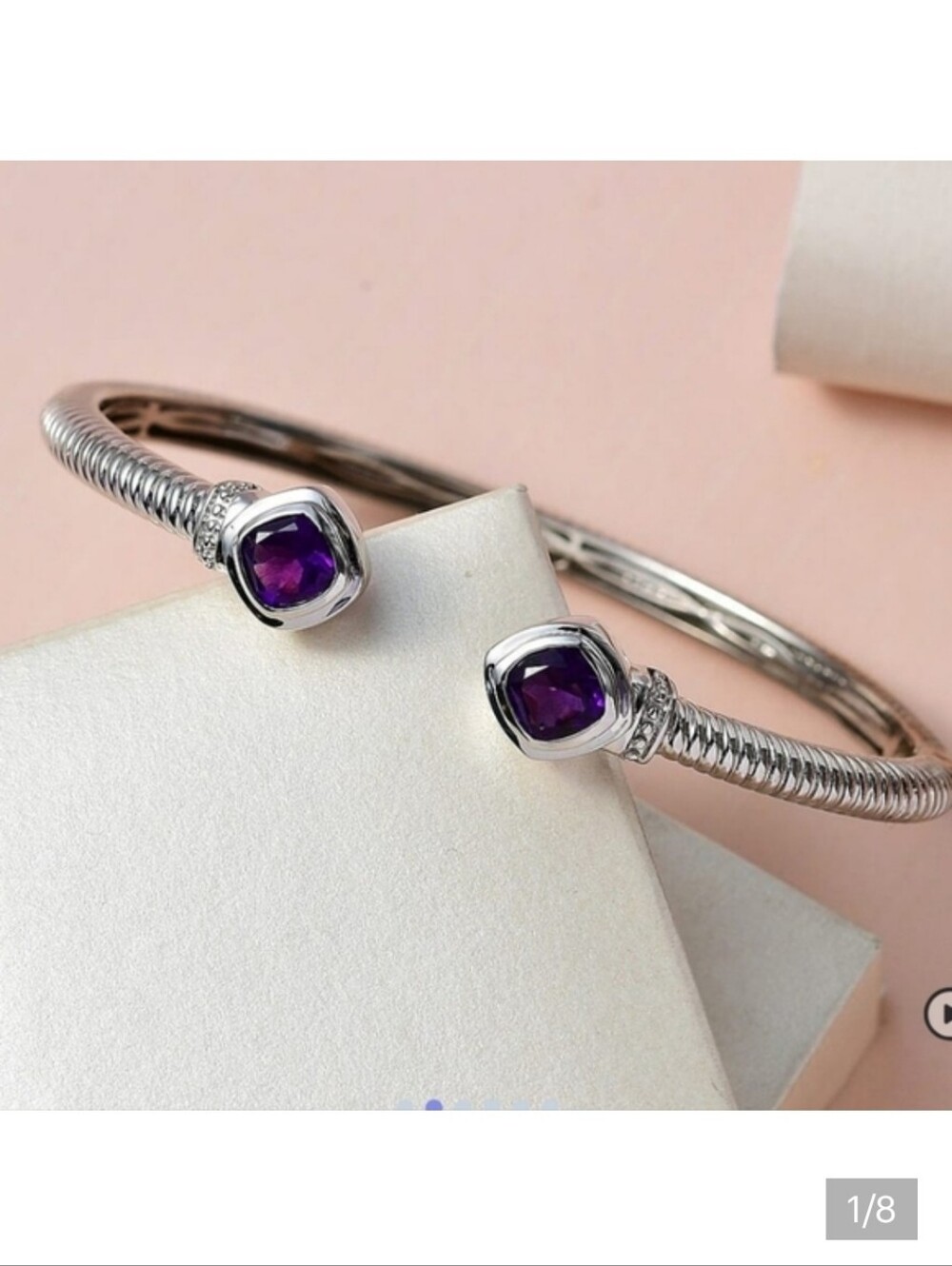 🆕️ Karis Amethyst Cuff Bracelet in Platinum Bond (8.00 In) 2.85 ctw